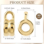 Joez Wonderful Links Bail Beads, Hypoallergenic Alloy Column Spacer Beads - color: Style B, 80 Gold