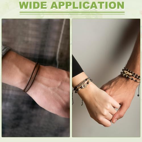 MECCANIXITY 10 PCS Black Bracelet Cord,9" Adjustable Friendship Bracelet 2mm Waxed Polyester Cord with Lobster Clasp Bracelet String for Bracelet Making Jewelry DIY Craft