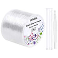 Stretchy String for Bracelets, Cridoz 0.5mm Clear Elastic String Stretch Cord Bracelet String with 2 Pcs Beading Needles for Seed Beads, Pony Beads, Bracelets and Jewelry Making