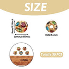 Craftdady 30Pcs 10mm Colorful Rhinestone Rondelle Spacer Beads Golden Disco Ball Loose Beads for Jewelry Making - color: Golden&Colorful-10x9mm