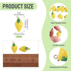 Craftdady Fruit Dangle Charms Pendants Cute Resin Food Pendants Apple Orange Pineapple Strawberry Pendants Lovely Vegetable Mushroom Charms for DIY Craft Earring Bracelet Necklace Jewelry Making - color: Yellow, Lemon