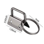 Qovydx 45Pcs 1 inch Black Key Fob Hardware Kits 1” Metal Gun-black Keyfobs Hardware Bulk for Keychains Fob Wristlet Hardware with Key Ring for Lanyard - color: Gun-black Key Fob Hardware