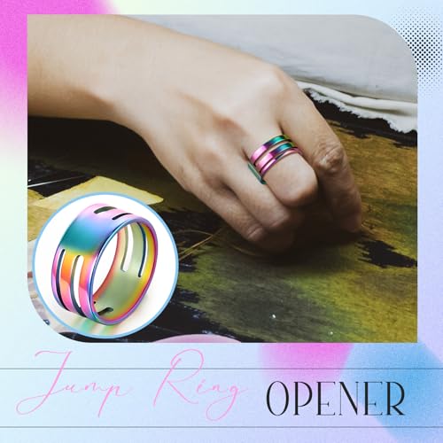 Hicarer 2 Pieces Jump Ring Opening Tools Opening Stainless Steel Jump Split Ring Opener Circle Tool for Jewelry Makers Craft Projects Supplies(Dazzling Color) - color: Dazzling Color