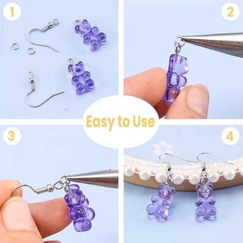 Hypoallergenic Earring Hooks, Ear Wires Fish Hooks, 600 Pcs Gold Earing Making Supplies Kit with Earring Backs and Jump Rings for DIY Jewelry Making (Gold) - color: Gold