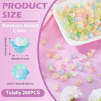 Beadthoven 200Pcs Flower Glass Bead Caps Transparent Glass Crystal Trumpet Lily Flower Beads Floral Loose Spacer Bead Charms for Bracelet Necklace Earring Jewelry Making - color: Trumpet-Colorful