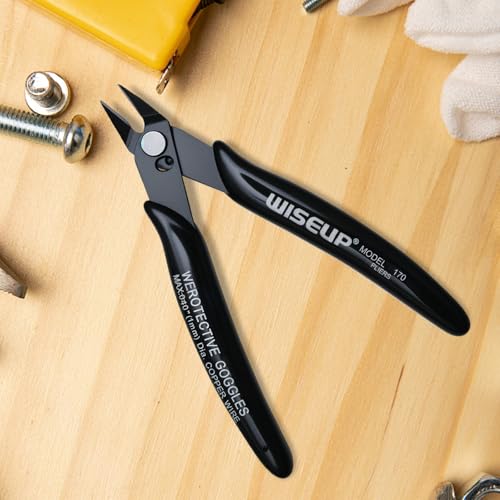 WISEUP 5pcs Small Wire Cutters, 170 Micro Flush Cutter Side Zip Tie Cutter for Jewelry Making, Electronics, Model Sprue,Soft Copper