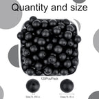 MAIBAOTA 120 Pcs Black Silicone Beads 15 mm Bulk for Keychain/Pens/Bracelet/Necklace Making Rubber Round Beads for Craft Making (with Boxed Kits) - color: Black