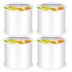 PAXCOO 4 Rolls Elastic String for Bracelets, Stretch Magic Elastic String Bead Cord Jewelry Thread for Bracelet, Necklaces, Clay Beads, Pony Beads (White) - size: 4 Pack