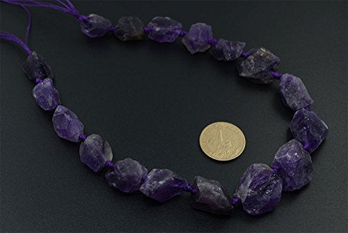 Natural Dark Amethyst Crystal Nugget Raw Graduated Beads Strand 2mm Hole Drilled - color: Dark Amethyst