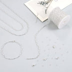 YOUBEIYEE 16.4 Feet Silver Plated Stainless Steel Jewelry Chain Roll Necklace Bracelet DIY for Women Jewelry Supplies Findings - color: Silver