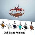 6 Pieces Crab Pendants Crystal Natural Stone Alloy Crab Charm for Jewelry Making Necklace - color: 6pcs Crab Jewelry Set