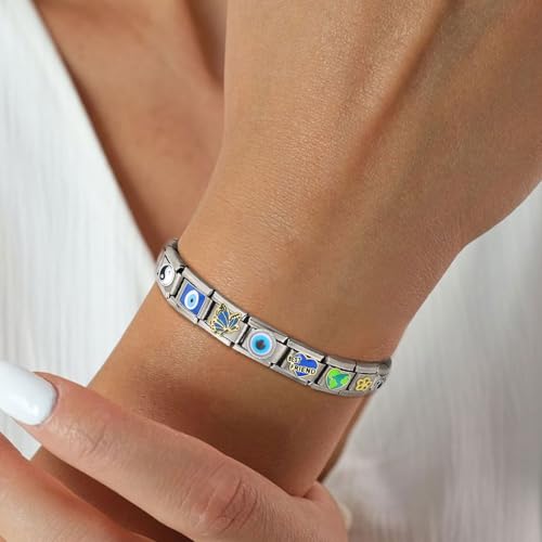 Italian Charms Bracelet Sets with 1Pcs Starter Brascelet 9Pcs Charms 9mm Italian Modular Charm Bracelet DIY Module Jewelry Gifts - color: B-Starter Bracelet Set-20Pcs