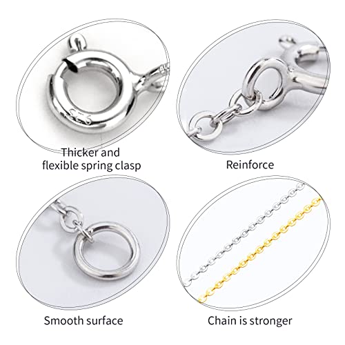 ADMITRY 3 Pcs 925 Sterling Silver Necklace Extender, Durable Chain Extenders, Necklace Bracelet Anklet Jewelry Extension for Women (1 2 3 Inch) - color: Sterling Silver Necklace Extender