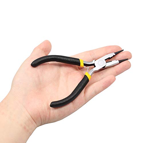 LEONTOOL Mini Round Nose Pliers with Cutters 5 Inch Wire Looping Pliers for Jewelry Making Beading Pliers Multi-Functional Precision Handcraft DIY Hand Tool - size: Round Nose with Cutters