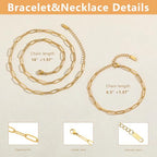 Swyabi 20 PCS Gold Plated Necklace Bracelet Chains Bulk Stainless Steel Paperclip Chain with Extender for Jewelry Making - color: 4x12mm Gold
