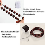 Elastic Cord for Bracelets, 2 Rolls 1 mm 330 Feet Sturdy Bracelet String, Stretchy Elastic String for Jewelry Making, Necklaces, Beading - size: Black+White