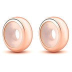Clip Stopper Charms Sterling Silver Rondelle Spacer Bead Charm Stopper Charm for Pandora Charm Bracelets - color: Rose Gold-Plated ( 2 pcs)
