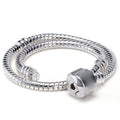 RUBYCA 5pcs 6.3" White Silver Plated Clasp European Snake Chain Charm Bracelet fit Charm Beads DIY - color: White Silver, size: 16 CM