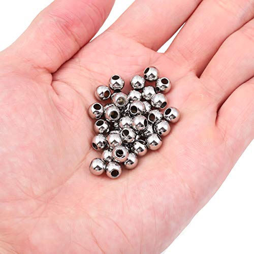 BEADIA Stainless Steel Spacer Beads 6x5mm Round Loose Charm Caps Beads for DIY Jewelry Making 100pcs with 2.5mm Hole - color: 6x5mm 2.5mm