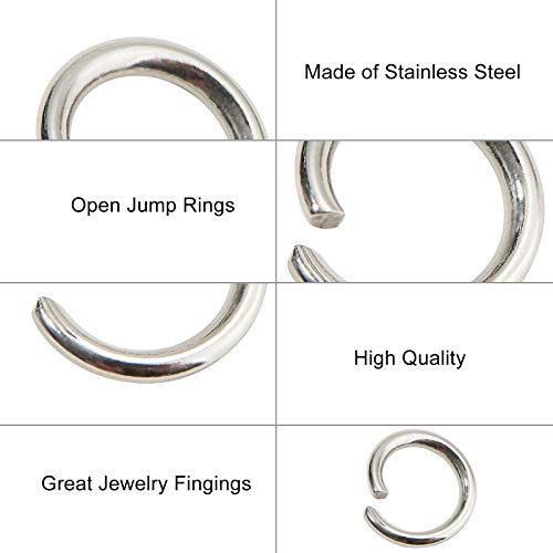 DanLingJewelry 1000 pcs 304 Stainless Steel 18 Gauge Open Jump Rings 8mm for Jewelry Making Connectors Jewelry Finding - color: 1000 pcs - ф8mm δ 1.2mm