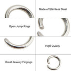 DanLingJewelry 1000 pcs 304 Stainless Steel 18 Gauge Open Jump Rings 8mm for Jewelry Making Connectors Jewelry Finding - color: 1000 pcs - ф8mm δ 1.2mm