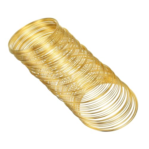 PATIKIL 100 Loops Memory Wire, 1pcs 0.8mm 20 Gauge Jewelry Wire Craft Wire Memory Steel Wire for Jewelry Making Bracelets Beading DIY Crafts, Golden