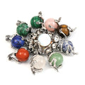 LE SKY 8 Pcs Natural Stone Pendants Unique Skull Shape Healing Crystal Charms for Jewelry Making Necklace
