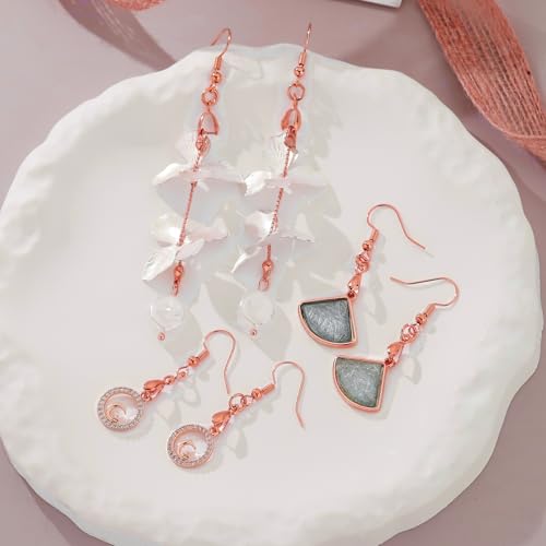 180PCS Earring Making Kits Rose Gold Earring Hooks Hypoallergenic Ear Wires Fish Hook for DIY Jewelry Making Bulk Pack - color: Rose Gold