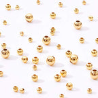 BENECREAT 200Pcs 18K Gold Plated Brass Beads Round Spacer Beads with 4 Mixed Size(0.5-1.5mm Hole) for Necklaces, Bracelets and Jewelry Making - color: Round-4 Sizes
