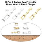 DanLingJewelry 10Pcs Golden & Silver Color Fold Over Jewelry Clasps Brass Watch Band Extender Clasps for DIY Watch Jewelry Making - color: 10pcs - watch band clasps - 17x4.5x4mm