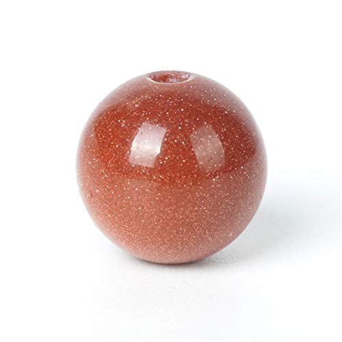 100Pcs Natural Stone 6mm Golden Sand Stone Round Loose Gemstone Energy Healing Beads Hole Size 1mm DIY Smooth Beads for Bracelet Necklace Earrings Jewelry Making - color: Golden Sand Stone, size: 6mm