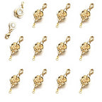Zpsolution 12 Pieces Locking Magnetic Clasps Rose Jewelry Magnetic Clasp Necklace Lobster Clasp Closures for Jewelry Necklace Bracelet - color: 12 Glod