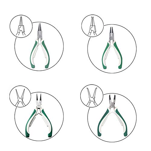 4 Pcs Mini Snap Ring Pliers Set Heavy Duty External/Internal Circlip Pliers with Straight/Bent Jaw for Ring Remover Retaining