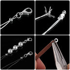 880 Pieces Jewelry Making Accessories Set Include 80 Lobster Clasps 200 Bead Knot Covers 200 Crimp Cover 200 Crimp End Tip and 200 Jump Ring Connectors for DIY Crafts Bracelet Jewelry Supplies, Silver