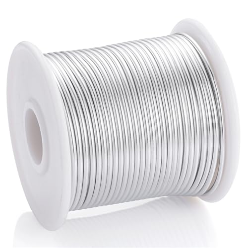 12 Gauge Sliver Aluminum Craft Wire (105FT) - Anodized for Jewelry Making, Beading Floral, Plant Gardening, Sculpting & Modeling Craft Wire (Sliver #1, 2mm) - color: Sliver #1