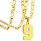Personalized Jersey Number Necklaces for Mens,Athletes Stainless Steel Sport Number Pendant Chain for Mens Baseball/Basketball/Football Team Inspiration Jewelry with Gifts - color: Gold, style: 9 Gold