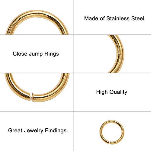 DanLingJewelry 500 pcs 304 Stainless Steel 25 Gauge Open Jump Rings 4mm for Jewelry Making Connectors Jewelry Finding Golden Color - color: 500 pcs - ф4mm δ 0.5mm - Golden