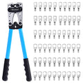 Newdeli Battery Cable Lug Crimping Tool 10-1/0 AWG with 60Pcs Copper Ring Terminals 8 Sizes Cable Lugs Set, Heavy Duty Wire Crimper for Battery Wire Terminal - style: Crimper with 60Pcs Lugs