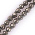 GEM-Inside Natural 2mm Silver Gray Pyrite Gemstone Loose Beads Round Faceted Energy Stone Power Beads for Jewelry Making 15" - color: Gray Pyrite, size: 2mm