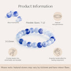 NLIEO Natural Gemstone Stretch Beaded Rings for Women Stackable Dainty Elastic Crystal Rings Jewelry - style: Blue Aventurine