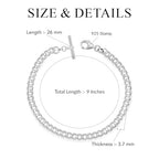 LeCalla Handmade Sterling Silver Mens Bracelets | Solid Italian 925 Chain Bracelets | Classic Designs Chain Bracelets for Men | Men's Silver Bracelet Gift for Dad, Boyfriend, Son - style: 9" T-Bar Bracelets