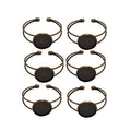 EXCEART Adjustable Bracelet Bottom Holder 2X2 Inch Round Metal Bezel Tray for Diy Jewelry Making Crafts Custom Wrist Chains Set of 6 - color: bronze, size: 5*2cm