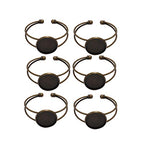 EXCEART Adjustable Bracelet Bottom Holder 2X2 Inch Round Metal Bezel Tray for Diy Jewelry Making Crafts Custom Wrist Chains Set of 6 - color: bronze, size: 5*2cm