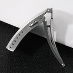 watchdives Watch Buckle 22mm Silver Fold Safety Milled Clasp Replacement Stainless Steel Watchband Clasp - color: Silver, size: 22mm