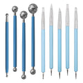 DIYOOHOMY 9 Pcs Polymer Clay Tools, Ball Stylus Silicone Sculpting Tools for Pottery Rock Dot Painting Nail Art Blending Clay Carving Ceramic Drawing DIY Craft Modeling - color: blue