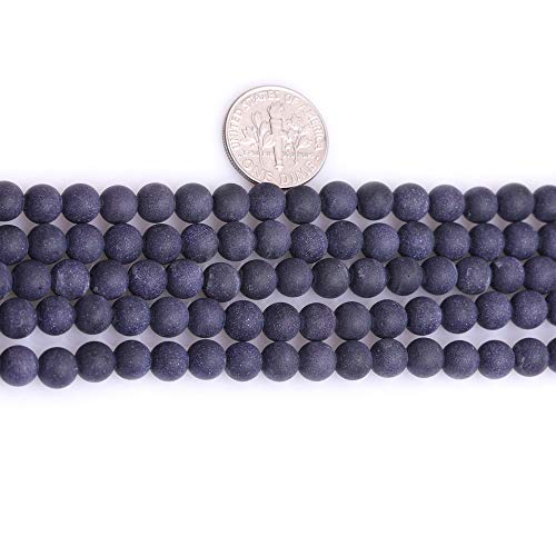 6mm Blue Sandstone Frosted Matte Unpolished Round Beads for Jewelry Making Strand 15 inch - color: Blue Sandstone, size: 6mm