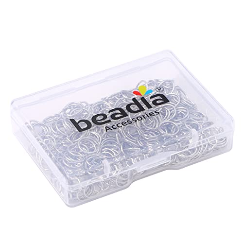 BEADIA Platinum Plated Jump Rings Non Tarnish 8mm 300pcs for Jewelry Making Findings - color: Platinum, size: 0.7x8mm