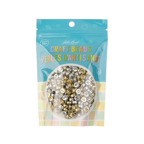 495pcs John Bead 7mm Silver and Gold Round Acrylic Alphabet Beads for DIY Craft Jewelry Bracelet Necklace Making - color: Red
