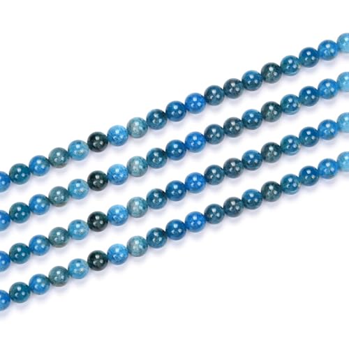 180pcs Adabele Natural Blue Apatite Healing Gemstone 4mm (0.16 inch) Small Round Beads Gem Stone Spacer for Craft Jewelry Making GF32-4 - color: Blue Apatite, size: 4mm (180pcs/2 strands)