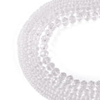 6 Strands Transparent Faceted Glass Beads 3/4/6/8mm Crystal Rondelle Glass Loose Spacer Beads for DIY Bracelet Necklace Wristband Keychain Jewelry Craft Making 2.3~8x2~6mm, Clear - color: 3/4/6/8mm-Clear